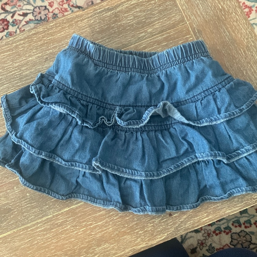 Hanna Andersson denim ruffle skort